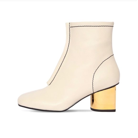 NWT: PROENZA SCHOULER | Off White Cream 60MM White Calf Leather Ankle Boots - Picture 5 of 11